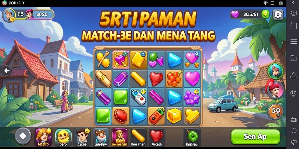 Tampilan gameplay seru di 5RT dengan elemen colorful.