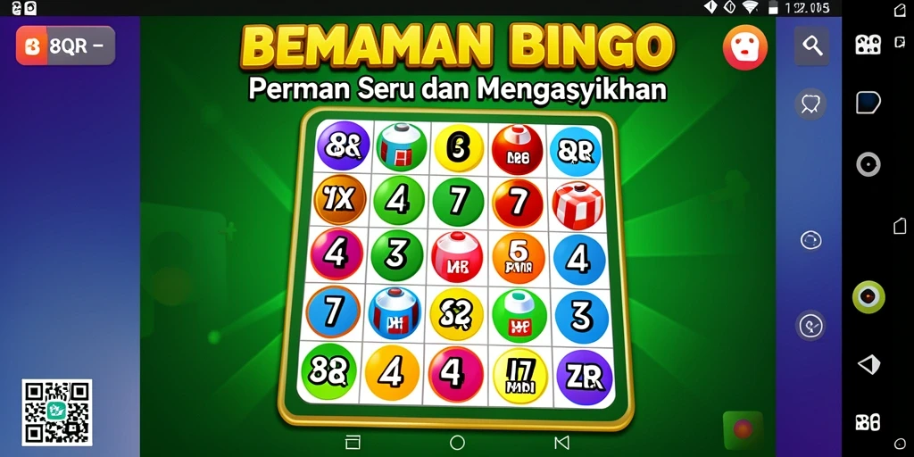 Tampilan menarik gameplay Bingo di aplikasi 8QR.