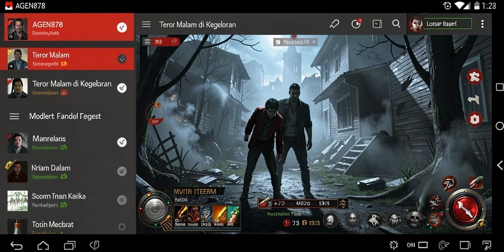 Screenshot utama dari gameplay AGEN878 menampilkan suasana seram dan mencekam.
