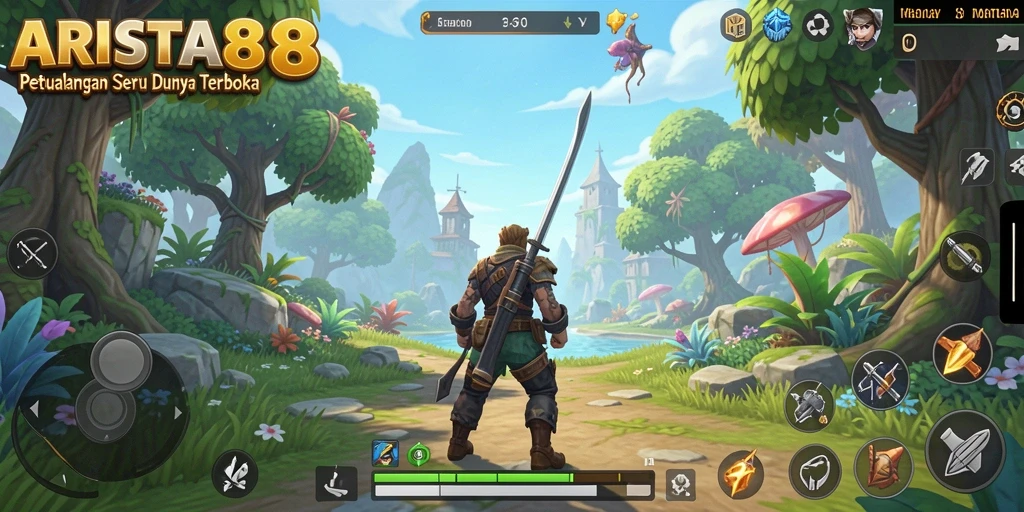 Tampilan gameplay ARISTA88 di dunia terbuka yang menakjubkan.