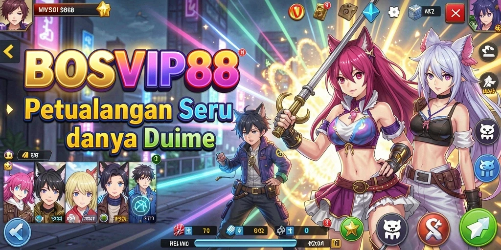 Screenshot menampilkan aksi seru dari gameplay Anime BOSVIP88.