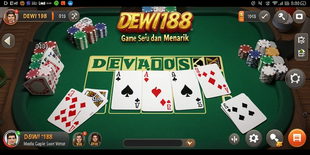 Tampilan menarik dari gameplay Gaple DEWI188 yang seru.