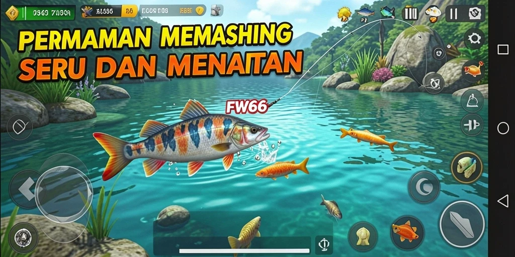 Tampilan menarik dari gameplay memancing di FW66