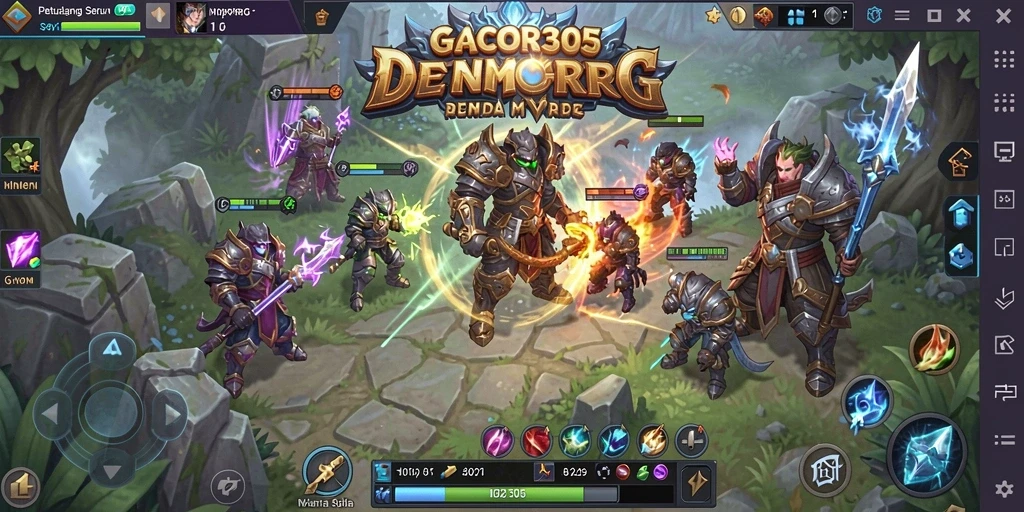 Tampilan utama GACOR305 menunjukkan aksi seru dalam gameplay MMORPG.