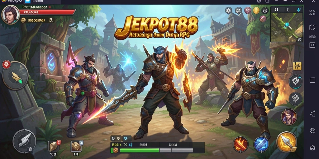 Tampilan gameplay yang mendebarkan di JEKPOT88 dengan aksi RPG yang memikat.