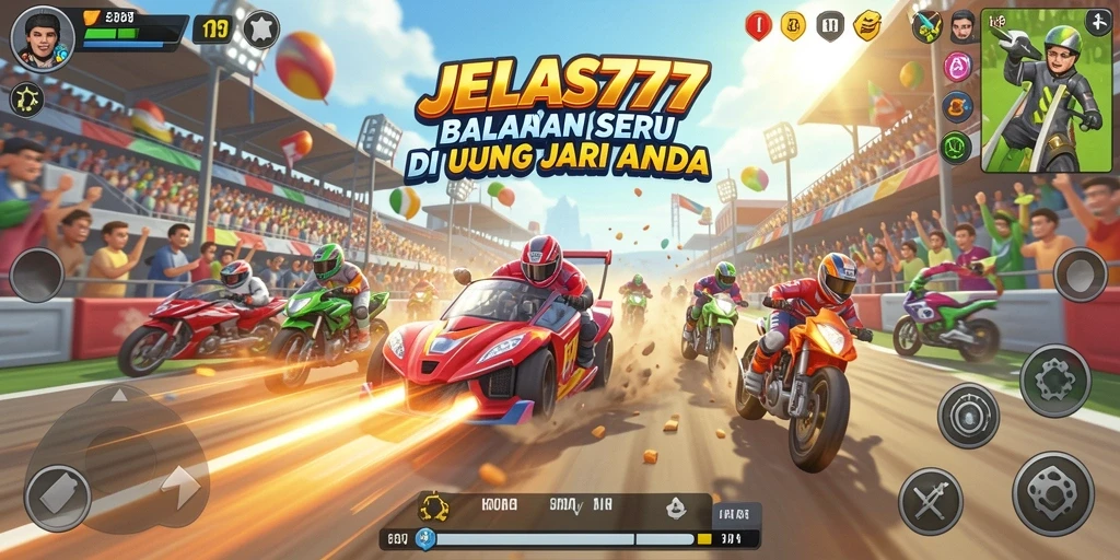 Tampilan mengesankan dari gameplay balapan di JELAS777.