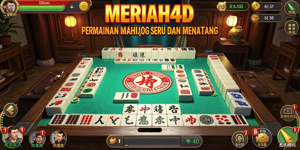 Tampilan gameplay MERIAH4D dengan tantangan Mahjong unik.