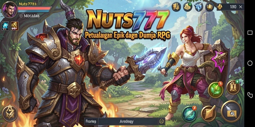 Tampilan gameplay menarik dari NUTS777 dengan aksi RPG yang dinamis.