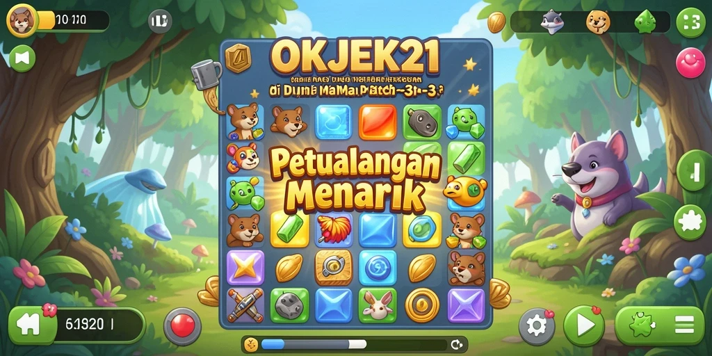 Screenshot menunjukkan gameplay seru dan tantangan di level OKJEK21.