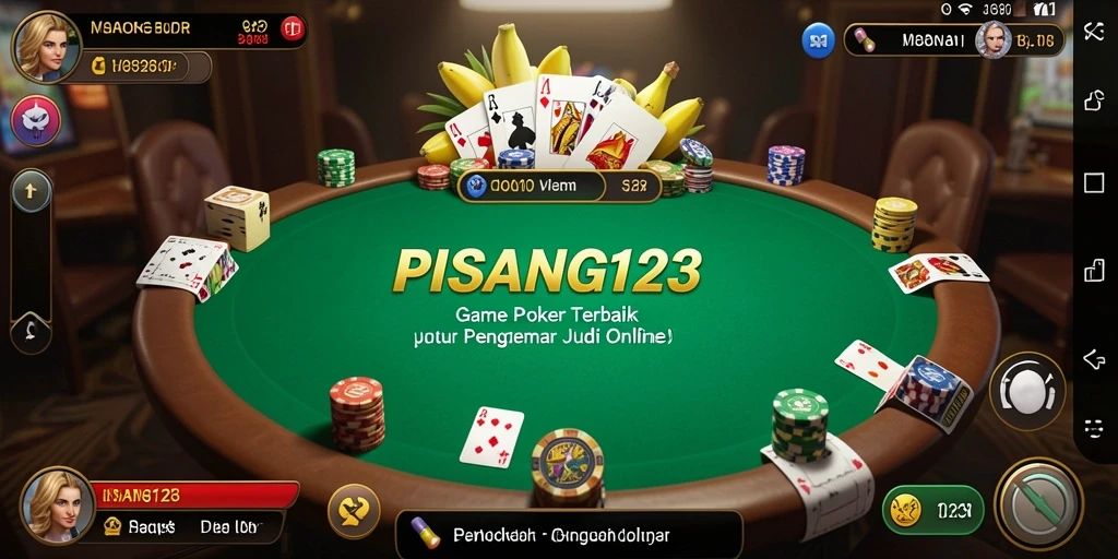 Tampilan gameplay poker yang menegangkan di PISANG123.