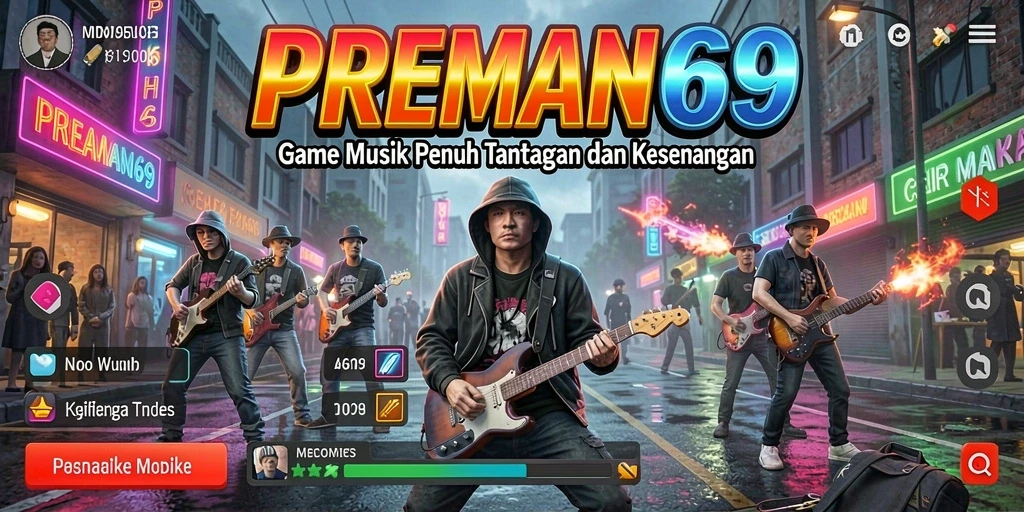 Tampilan interaktif dari gameplay musik di PREMAN69.