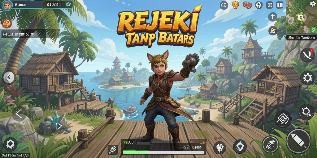 Tangkapan layar gameplay REJEKI yang menampilkan petualangan Open World.