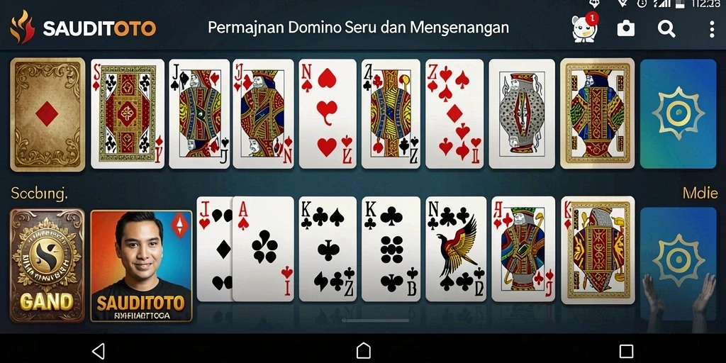 Screenshot gameplay SAUDITOTO menampilkan aksi bermain Domino yang seru.
