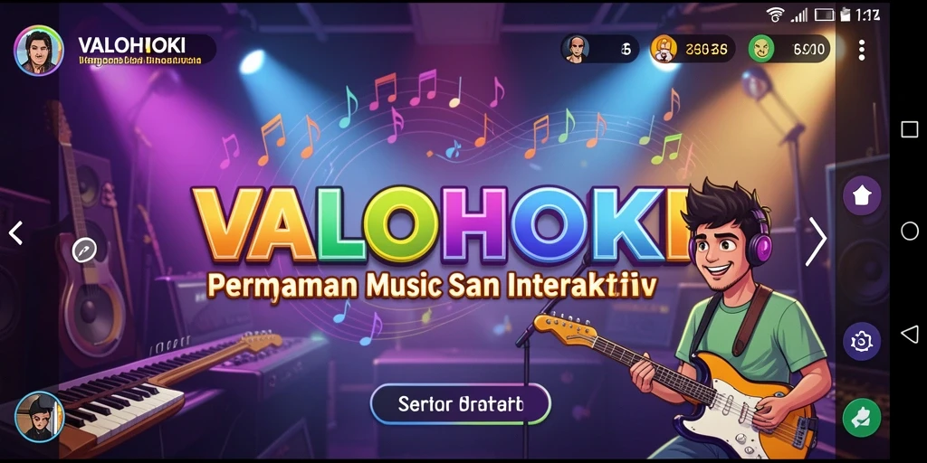 Tangkapan layar gameplay VALOHOKI yang menyajikan pengalaman musik interaktif.